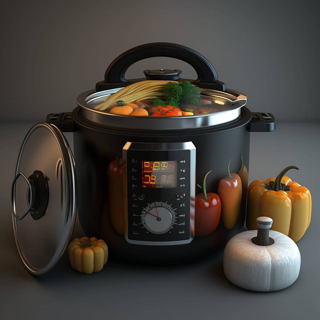 Multi-function pressure cooker with vegies