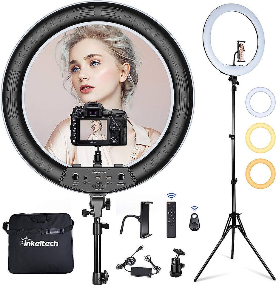 Inkeltech Ring Light with Stand and Phone Holder