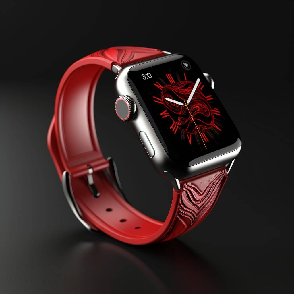 red fashionable smartwatch strap