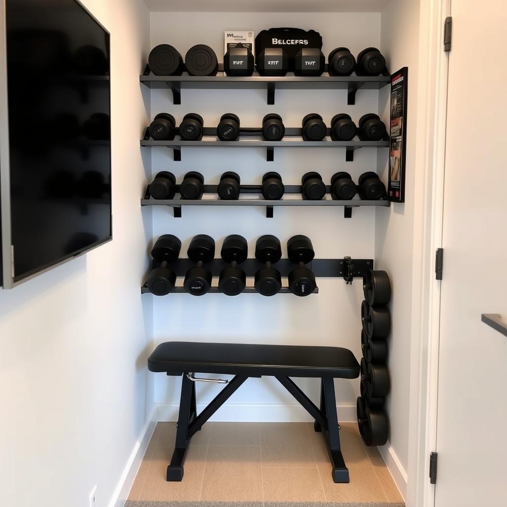 Compact home gym storage Compact home gym storage